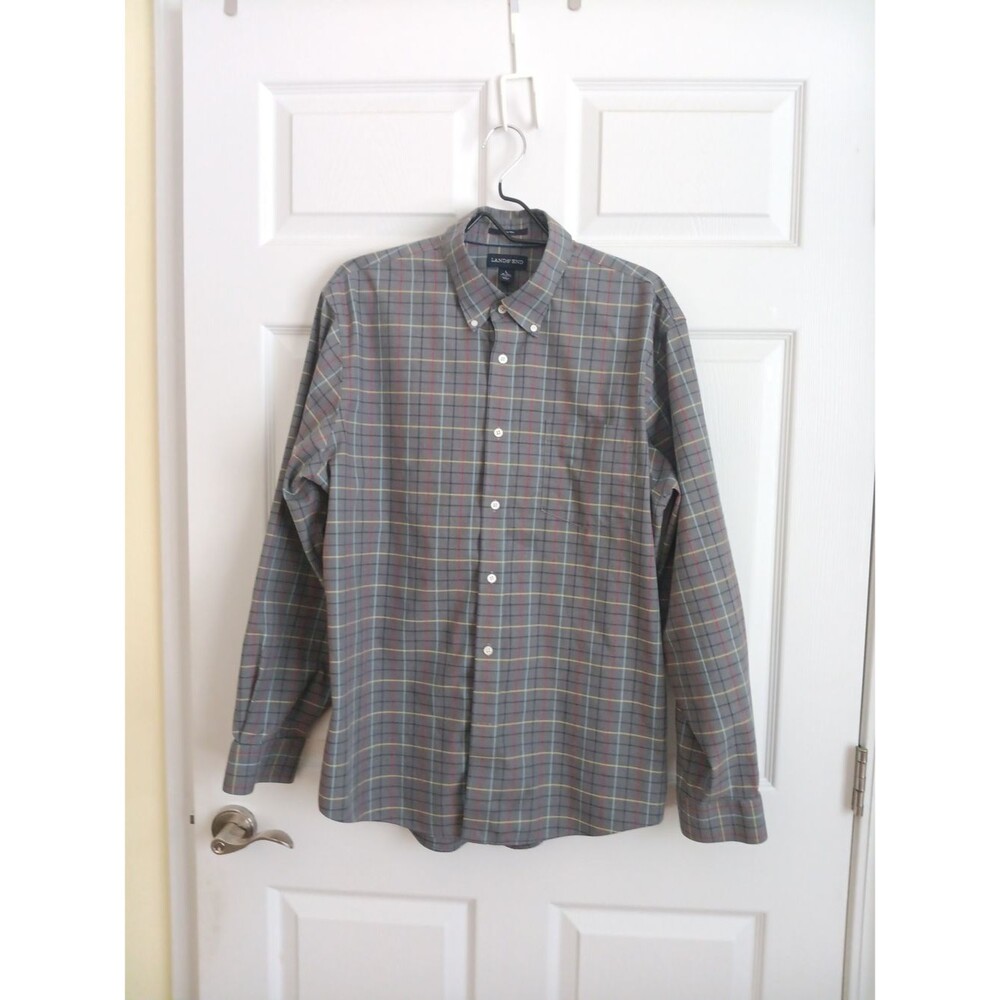 Land's End long sleeve button-down dress shirt Size L